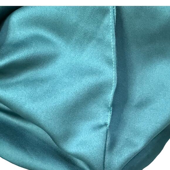 Vintage 70s 80s Emerald Green Sequin Open Back Bow Mini Dress size M de la Hooke - Picture 8 of 9